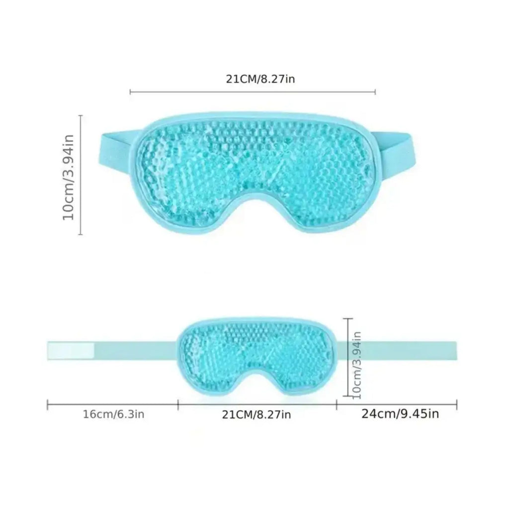 Máscara de gel para olhos com compressa quente e fria em fundo branco