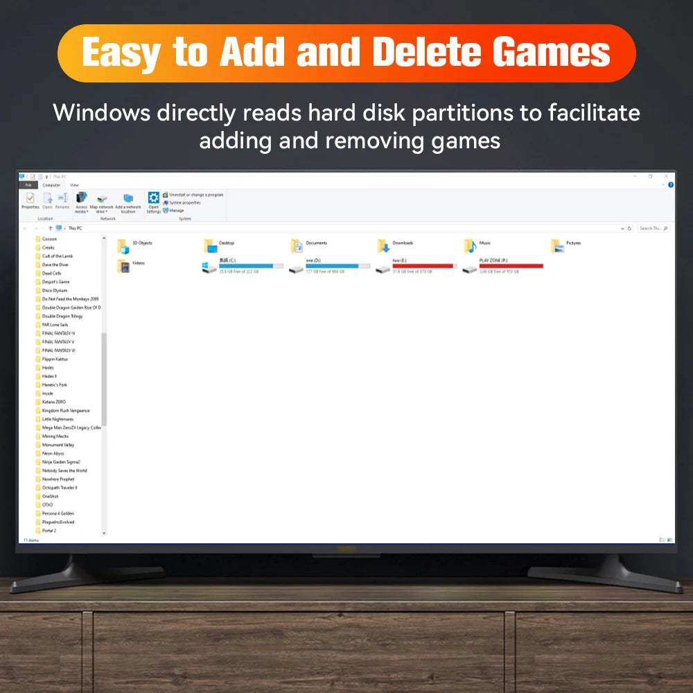 Video Game Portátil 1TB com +16 Mil Jogos Inclusos e 2 Controles Sem Fio - foto 5
