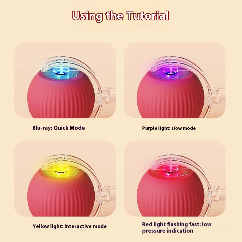 Bola LED inteligente com sensor de movimento brinquedo para gato em fundo branco
