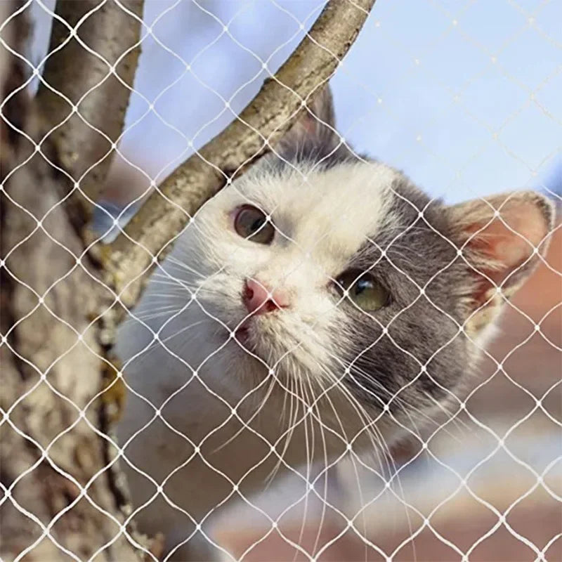 Rede proteção janela antiqueda pet em fundo branco