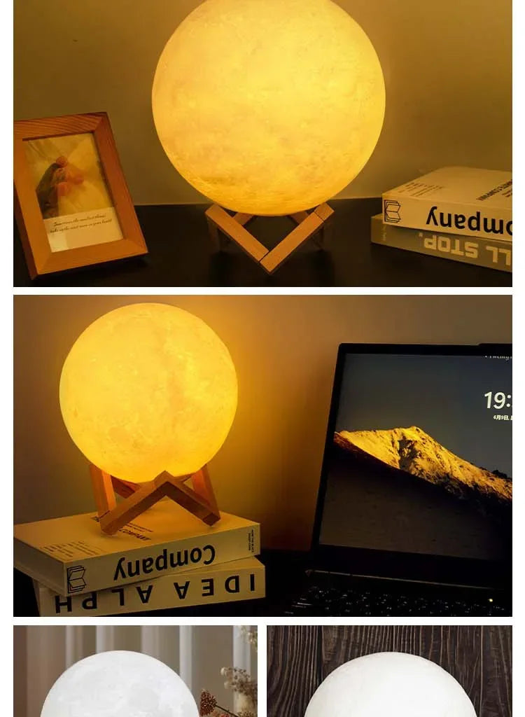 Luminária Lua 3D LED 16 Cores com Controle Recarregável - Foto 13