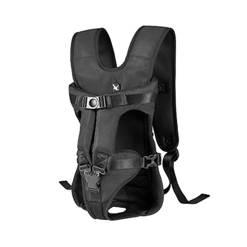 Mochila transporte para pet respirável com janela bolha em fundo branco