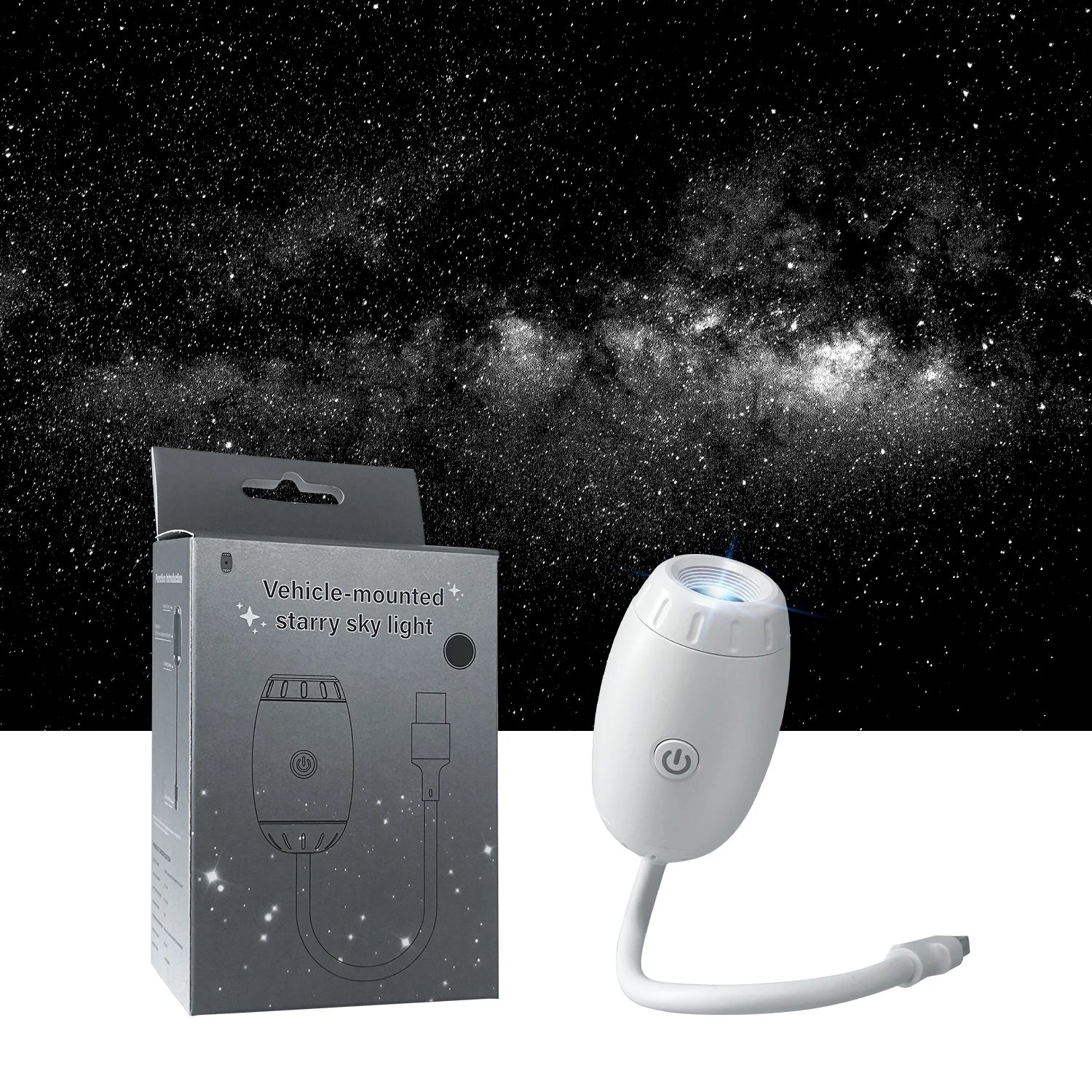 Projetor Galáxia USB Luz Céu Estrelado para Carro e Quarto