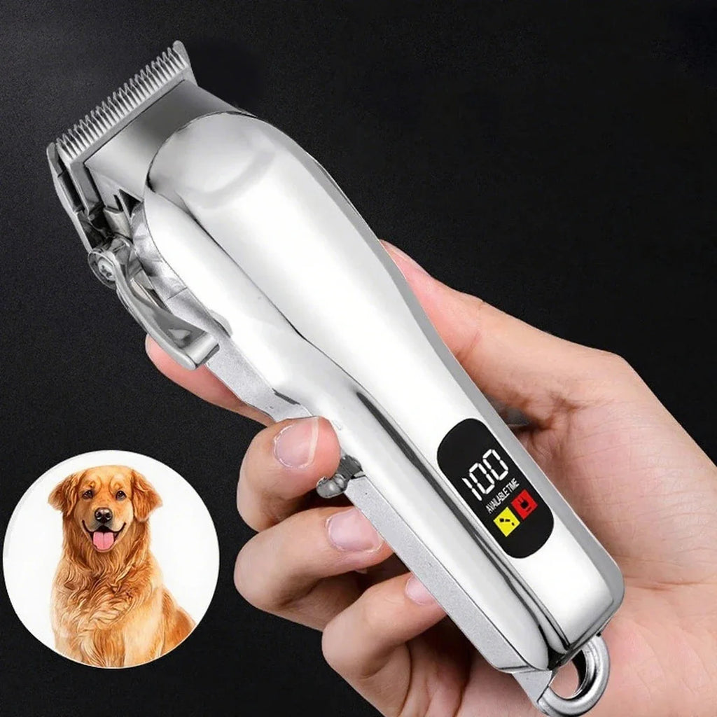 Máquina de tosa profissional sem fio silenciosa para pet em fundo branco