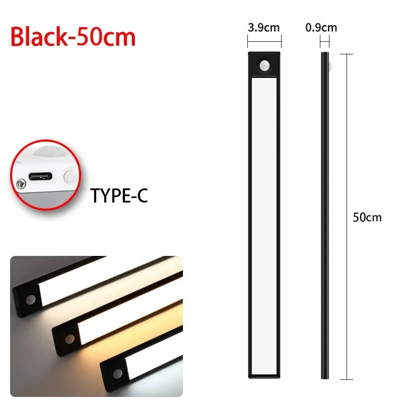 Luz noturna LED com sensor de movimento em fundo branco