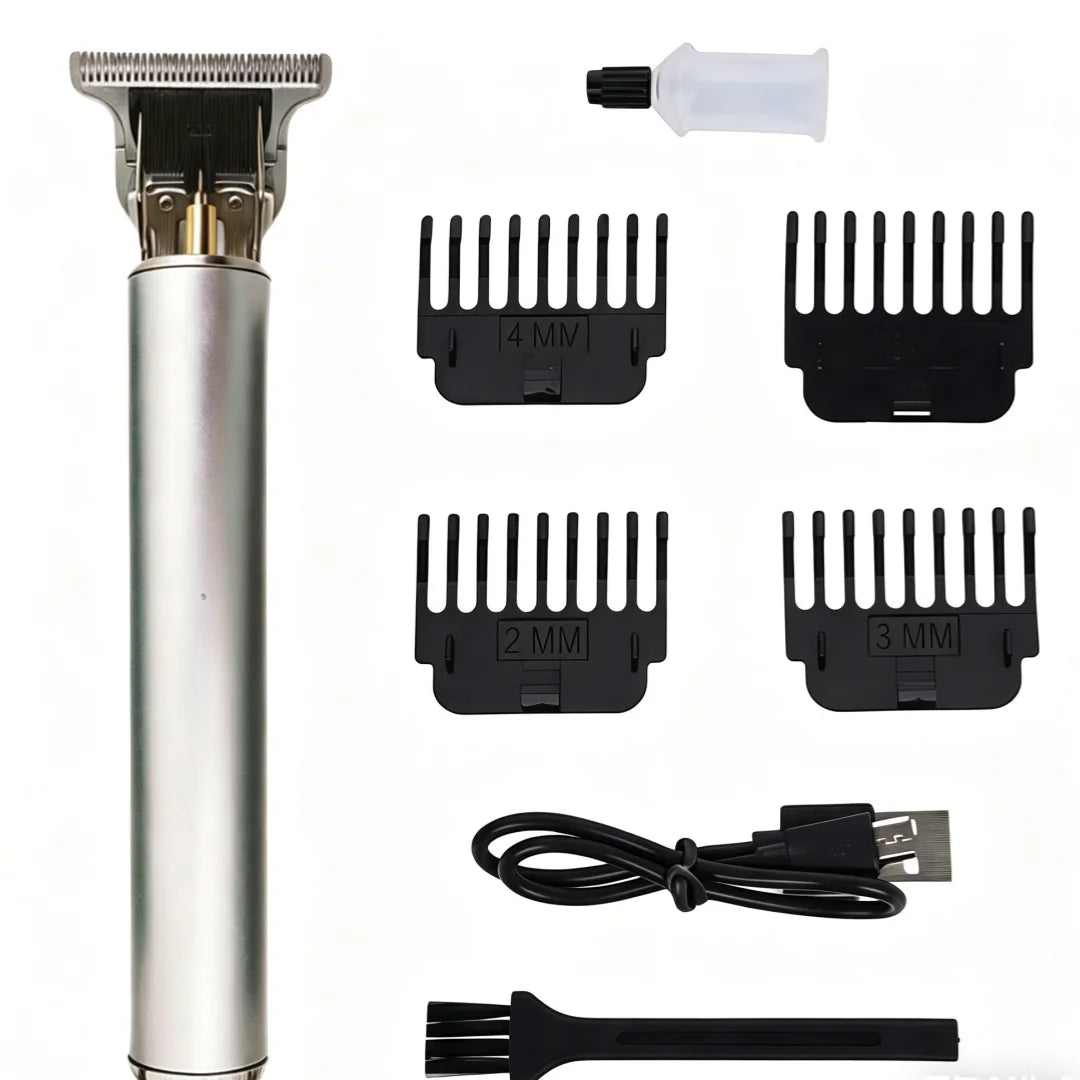 Máquina de cortar cabelo T9 profissional sem fio em fundo branco
