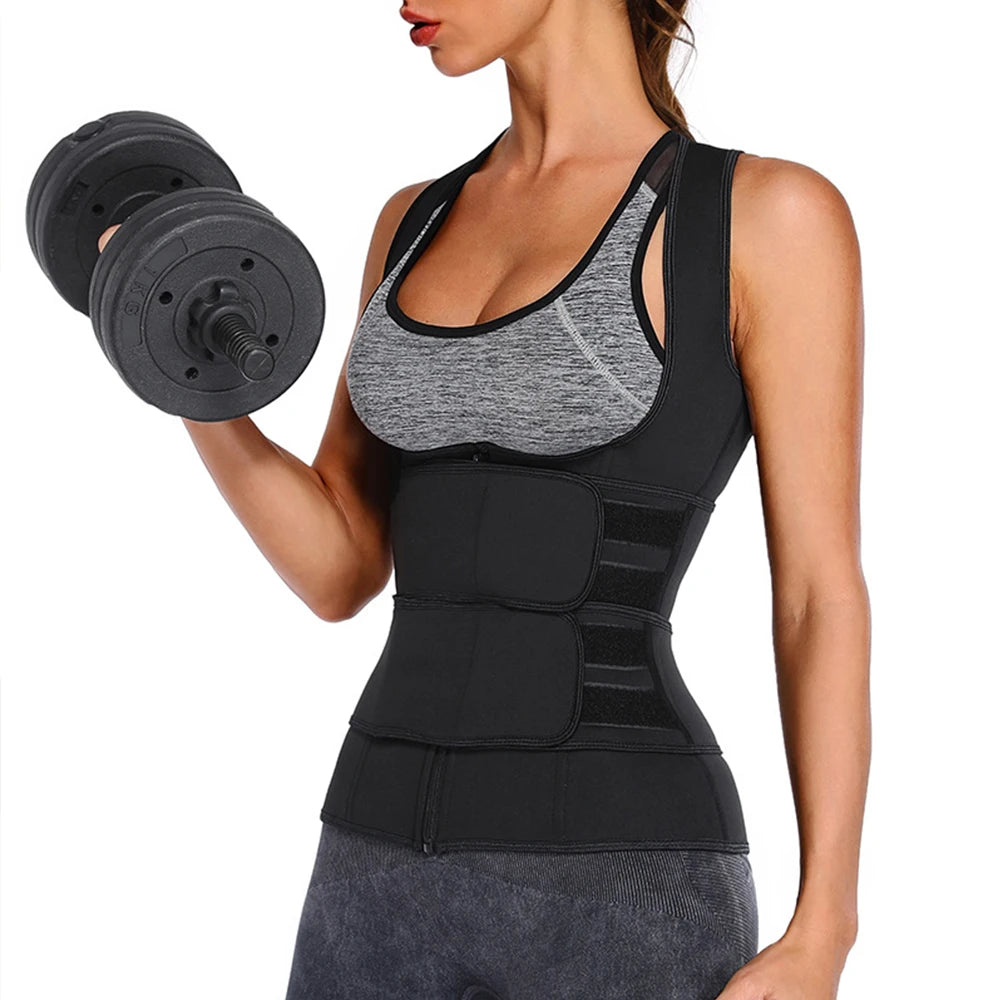 Cinta modeladora emagrecedora em neoprene feminina em fundo branco