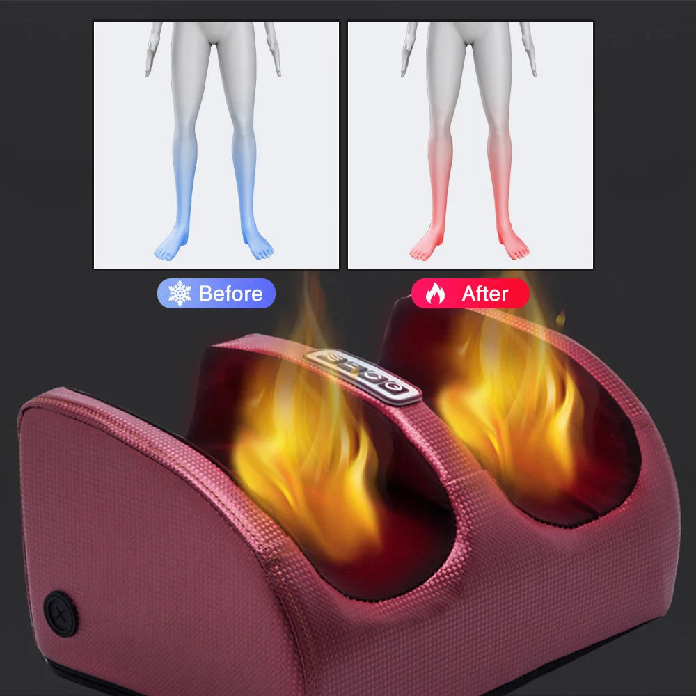 Massageador shiatsu elétrico para pés com aquecimento em fundo branco