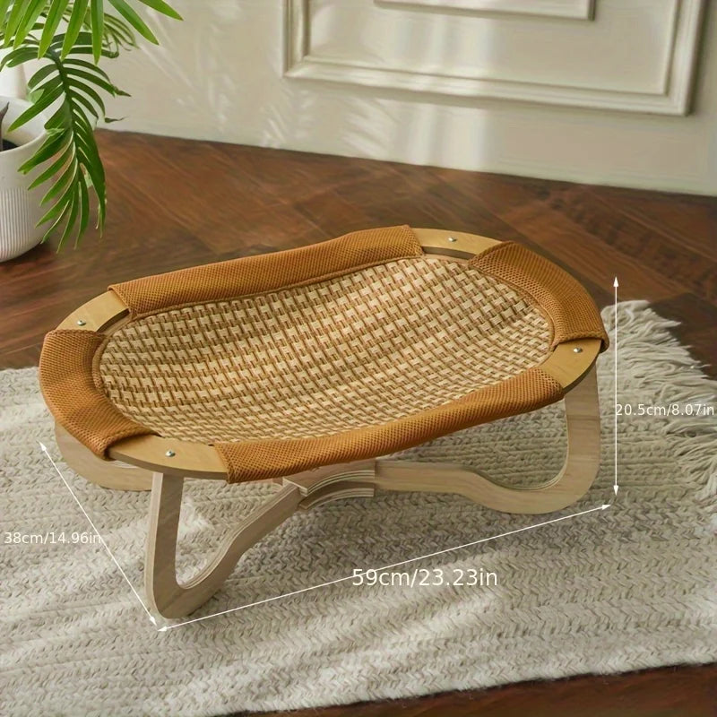 Cama refrescante para pet com gel removível elevada respirável em fundo branco