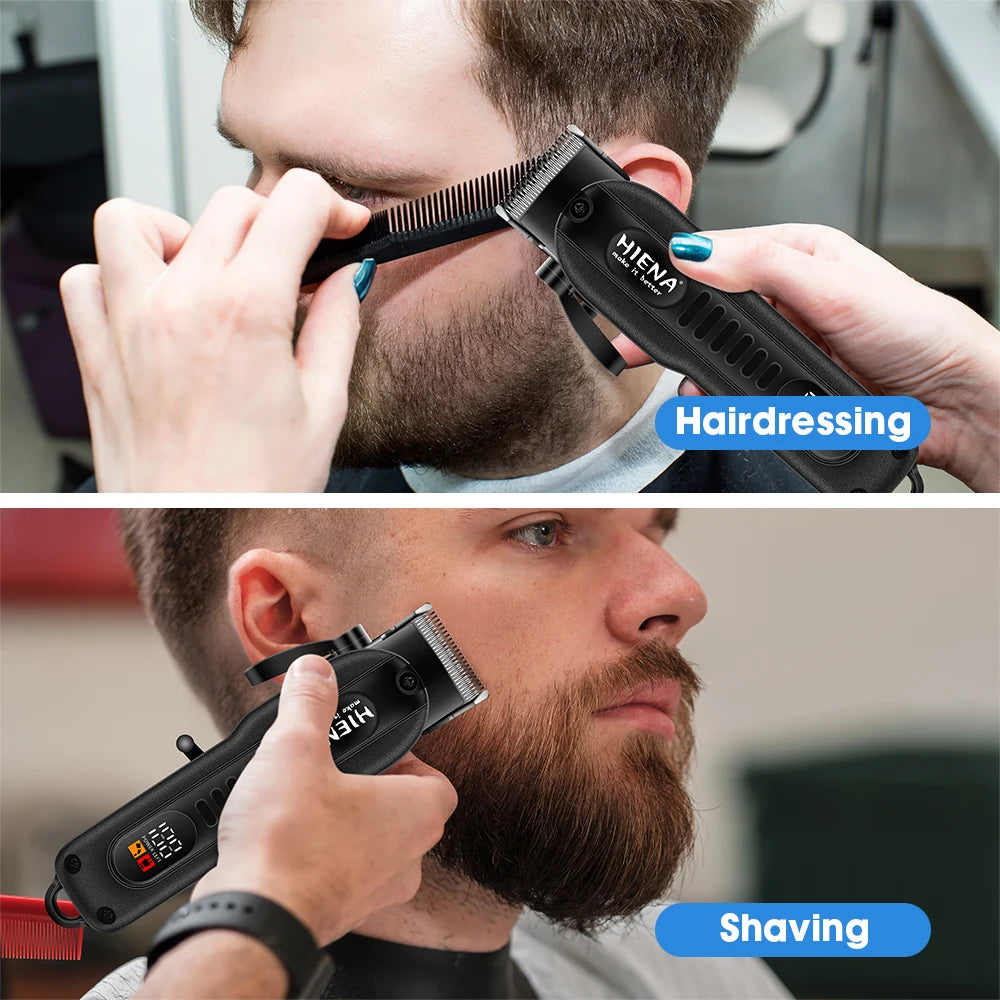Aparador de barba elétrico profissional recarregável em fundo branco