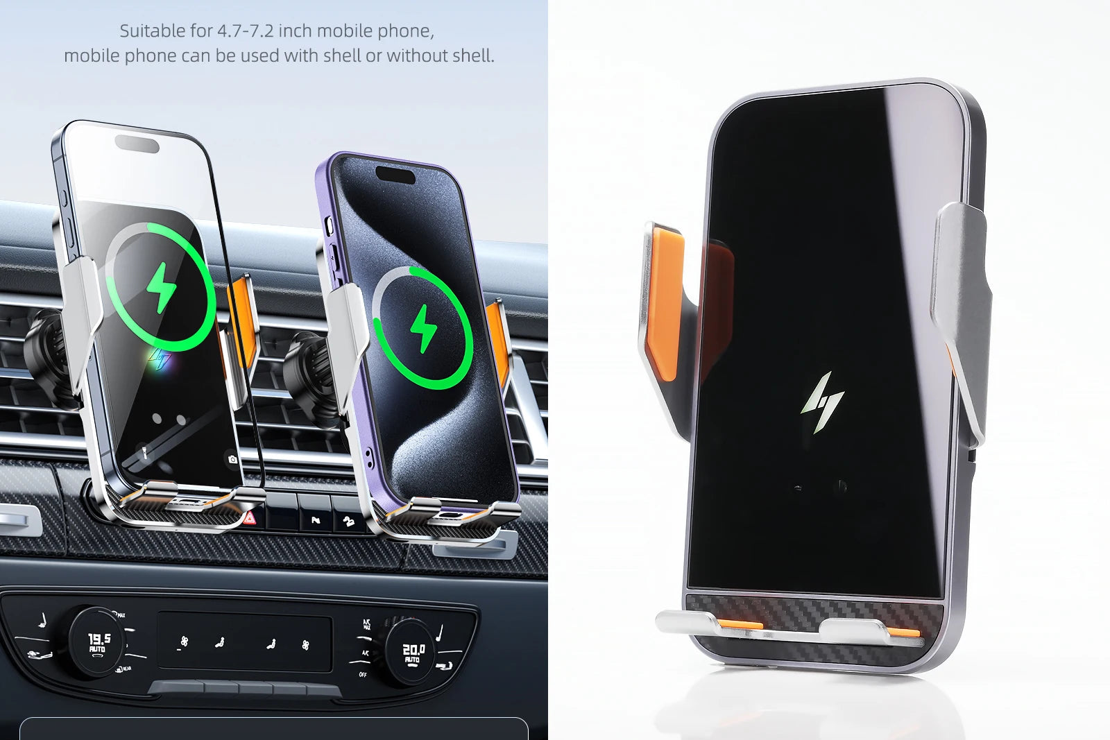 Suporte Veicular para Celular com Carregador Sem Fio Sensor 8