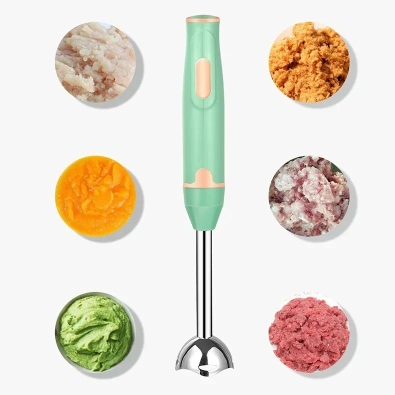 Mixer de Mão Elétrico 2 em 1 com Haste Inox Triturador 9