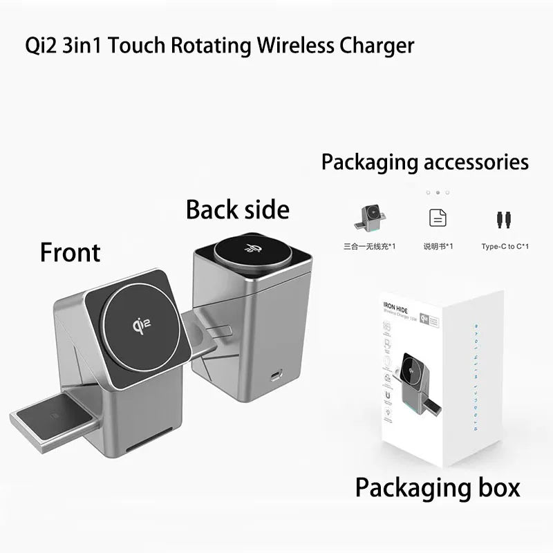 Carregador Sem Fio 3 em 1 Magnético 15W para iPhone, Apple Watch e AirPods - Foto 17
