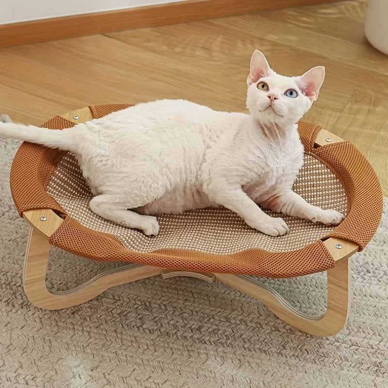 Cama refrescante para pet com gel removível elevada respirável em fundo branco
