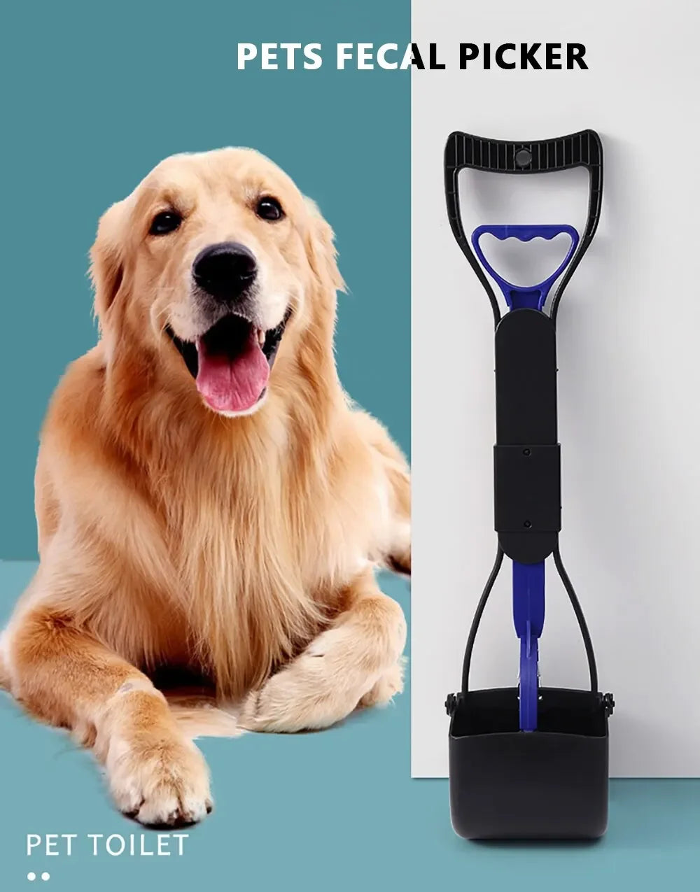 Apanhador de cocô jaw cabo longo em fundo branco