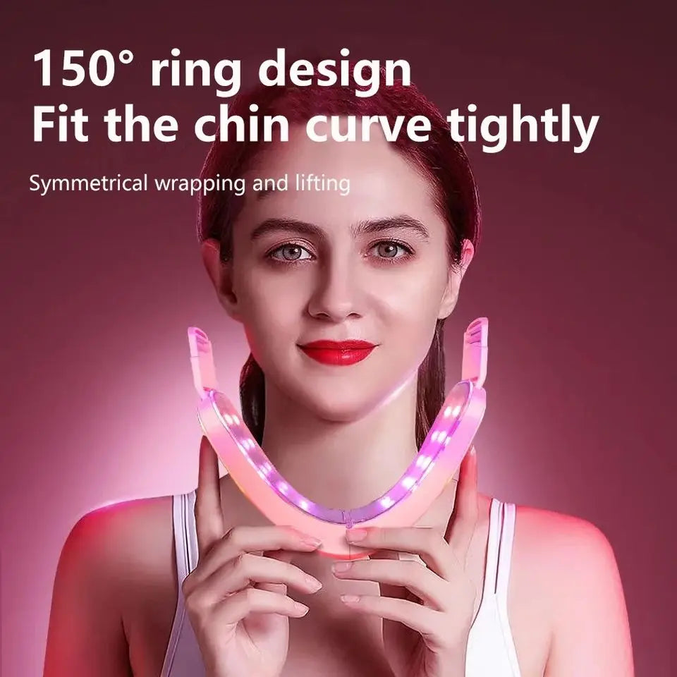 Massageador facial fototerapia LED vibração lifting em fundo branco