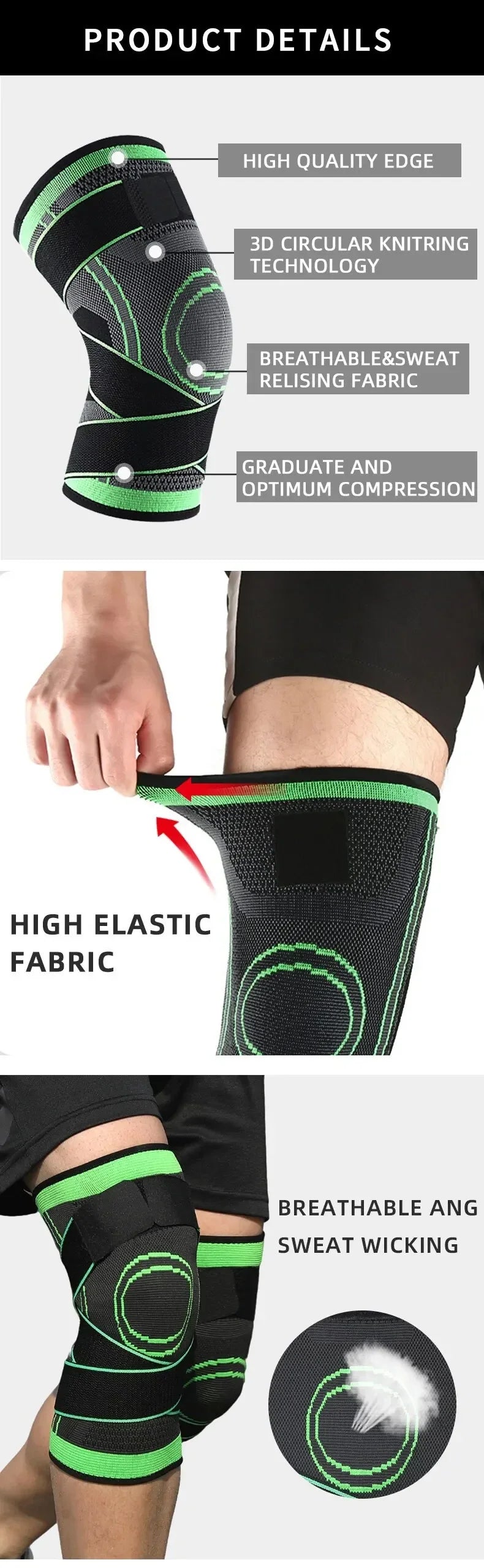 Joelheira Compressão Esportiva Ajustável Par Proteção Tendinite 9