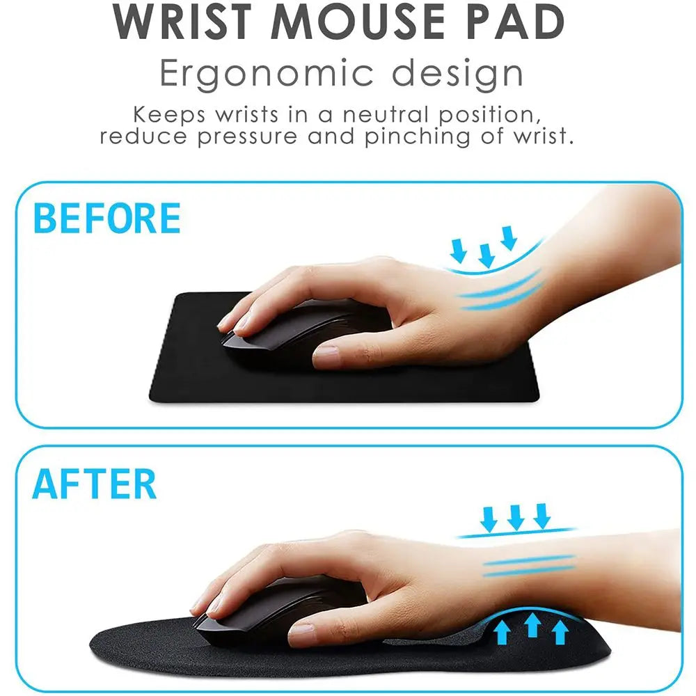 Mouse pad ergonômico com apoio de pulso em gel em fundo branco
