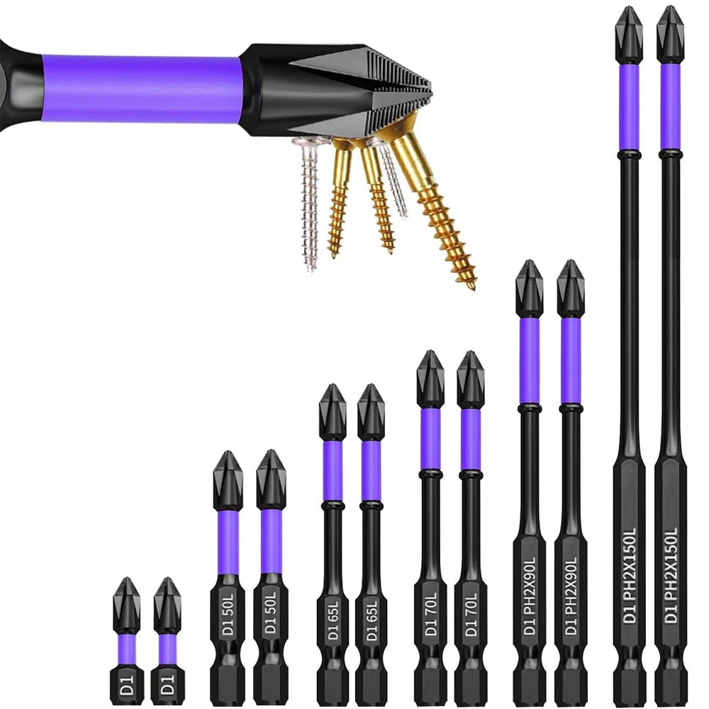 Kit de pontas magnéticas philips para parafusadeira em fundo branco