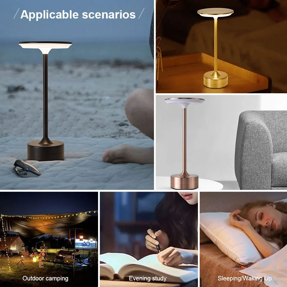 Luminária LED de Mesa Sensor Toque Recarregável USB - Foto 7