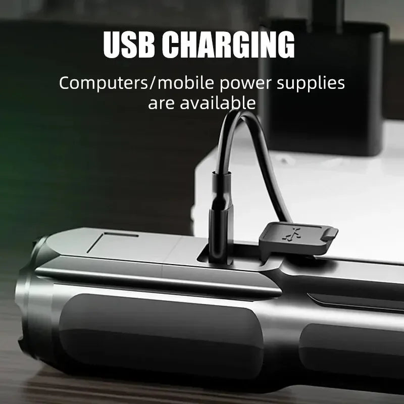Lanterna Tática LED Recarregável USB com Zoom à Prova D'água 4
