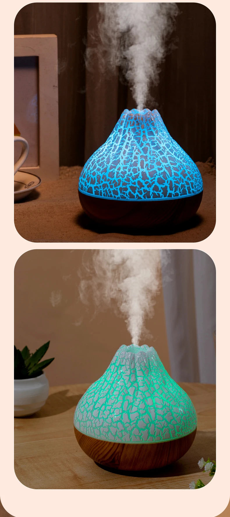 Umidificador de Ar Vulcão 300ml USB com Luz Ambiente - Foto 12