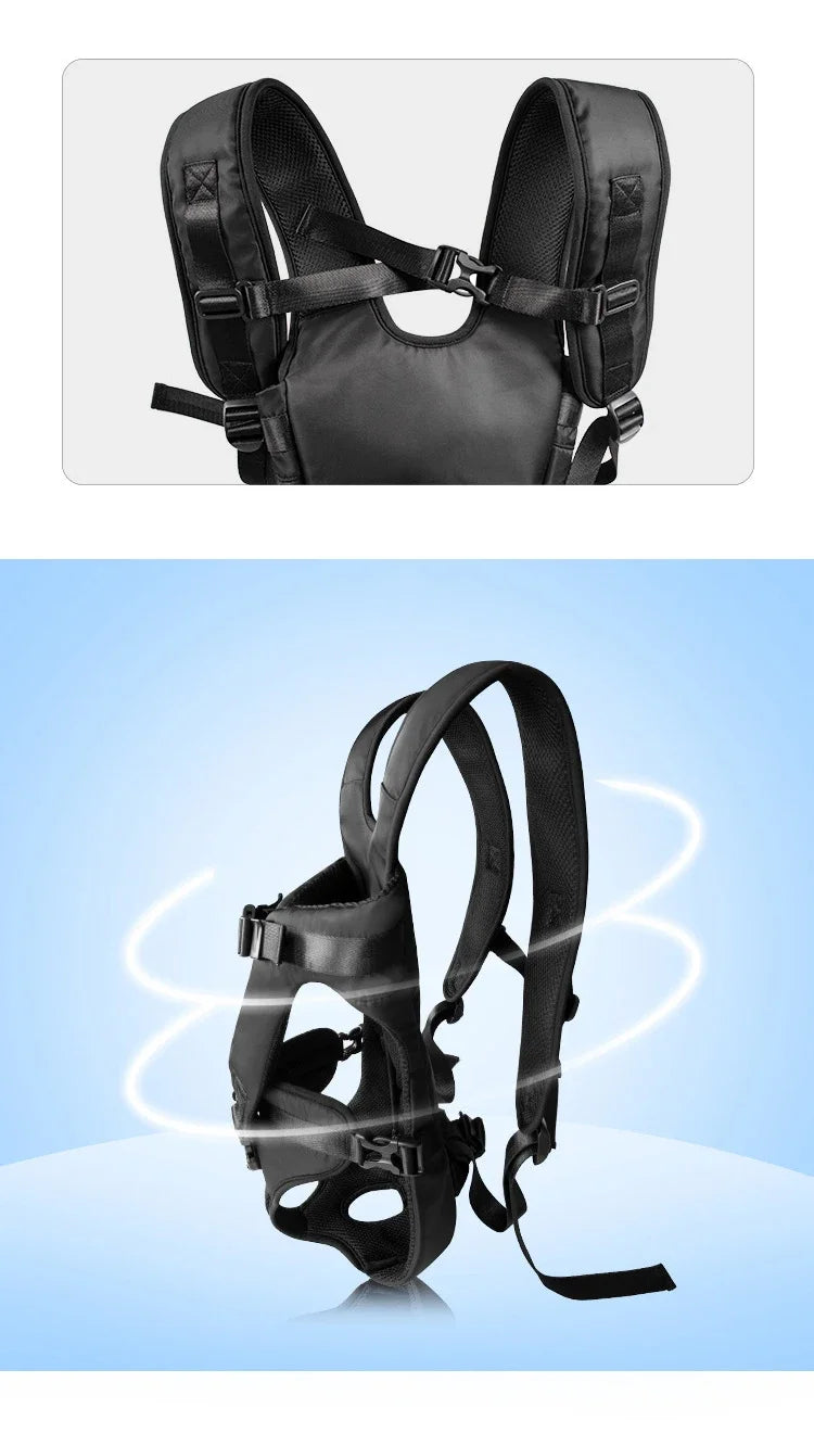 Mochila transporte para pet respirável com janela bolha em fundo branco