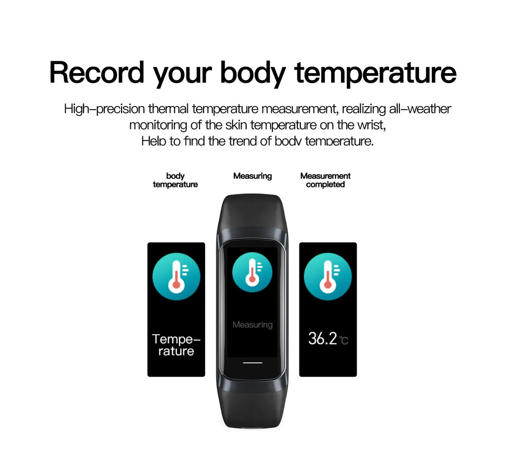 Smartwatch amoled com monitor cardíaco em fundo branco