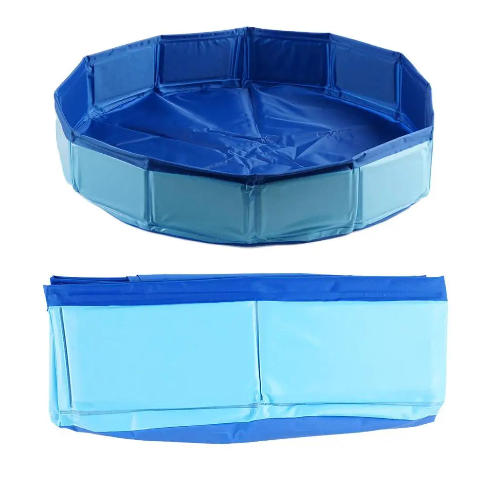 Piscina dobrável para pets banho e diversão antiderrapante em fundo branco