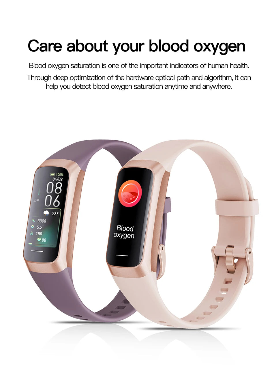 Smartwatch amoled com monitor cardíaco em fundo branco