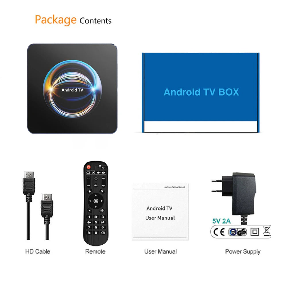 TV Box Android Smart 8K HDMI WiFi em fundo branco
