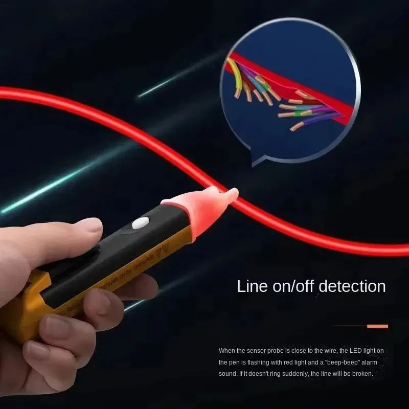 Detector de tensão tipo caneta teste elétrica sem contato em fundo branco
