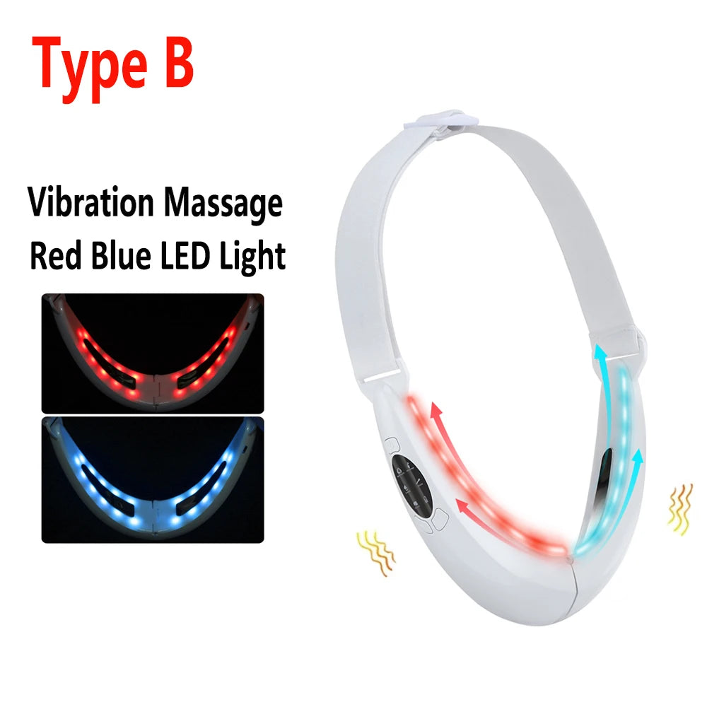 Massageador facial EMS microcorrente para lifting em fundo branco