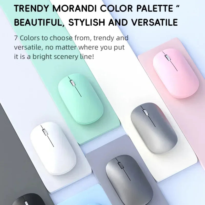 Mouse sem fio recarregável silencioso bluetooth em fundo branco