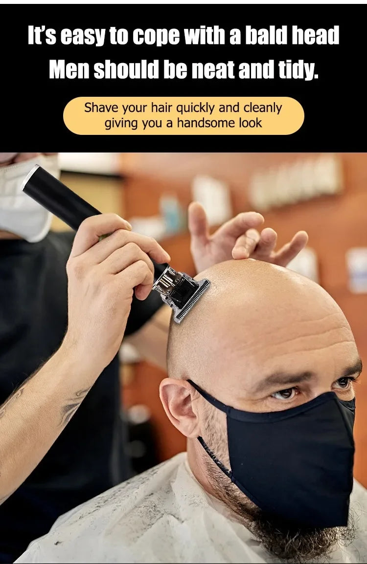 Máquina de cortar cabelo T9 profissional sem fio em fundo branco
