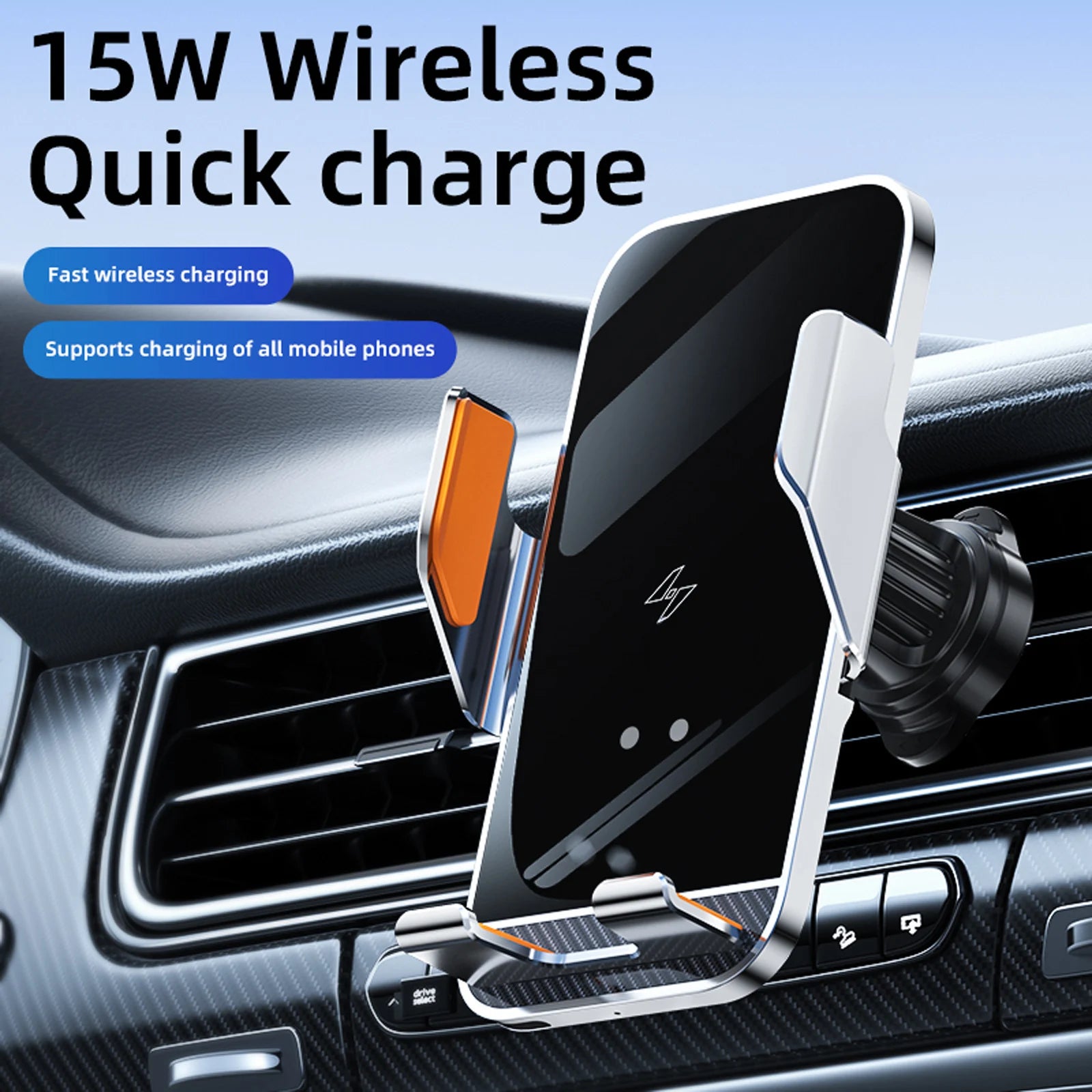 Suporte Veicular para Celular com Carregador Sem Fio Sensor 10