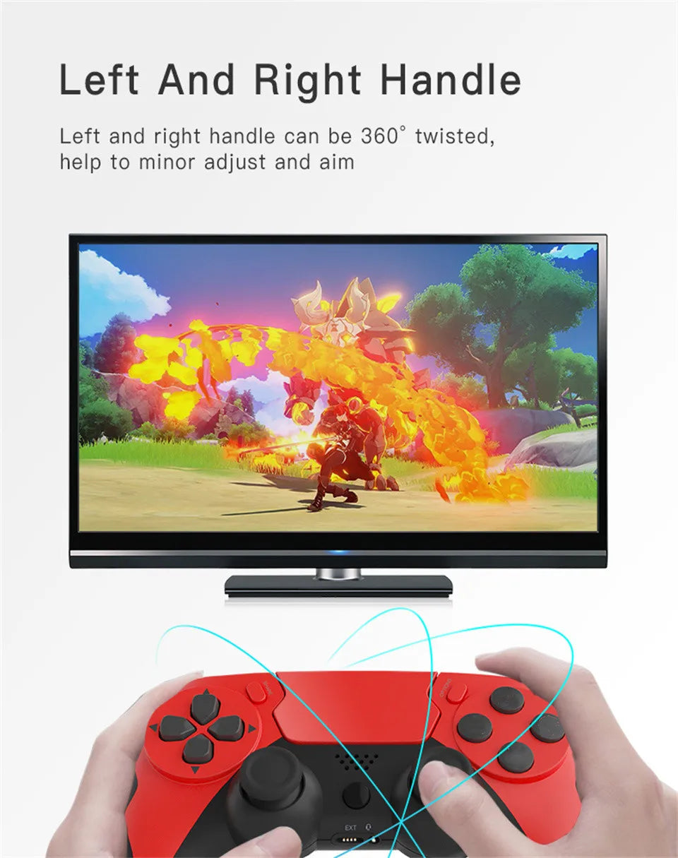 Controle gamer bluetooth sem fio vibração em fundo branco