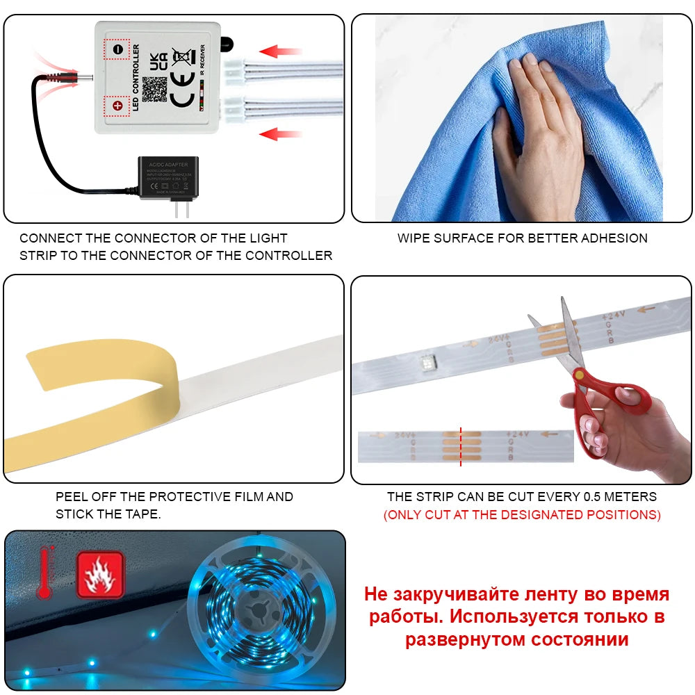 Fita LED RGB 5m Bluetooth Controle App e Música 2