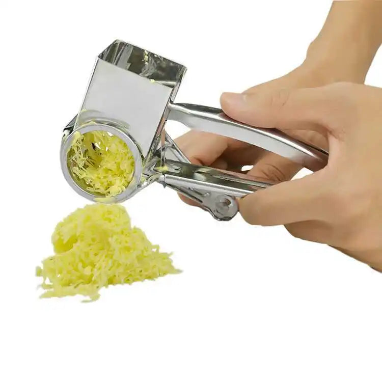 Ralador Rotativo Manual Inox 3 Cilindros para Queijo e Legumes 8