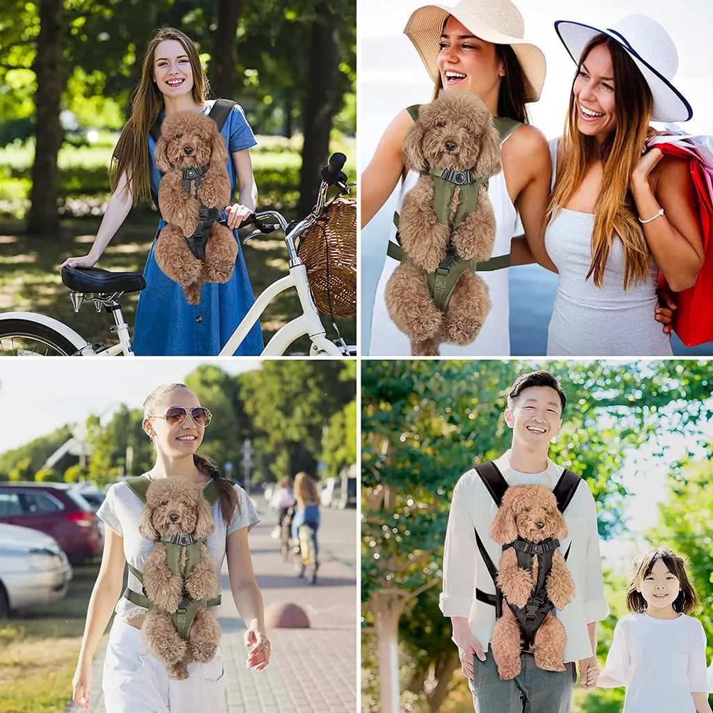Mochila transporte para pet respirável com janela bolha em fundo branco