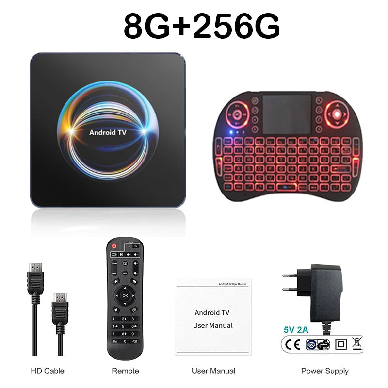 TV Box Android Smart 8K HDMI WiFi em fundo branco