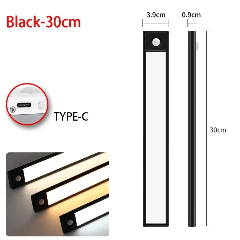 Luz noturna LED com sensor de movimento em fundo branco