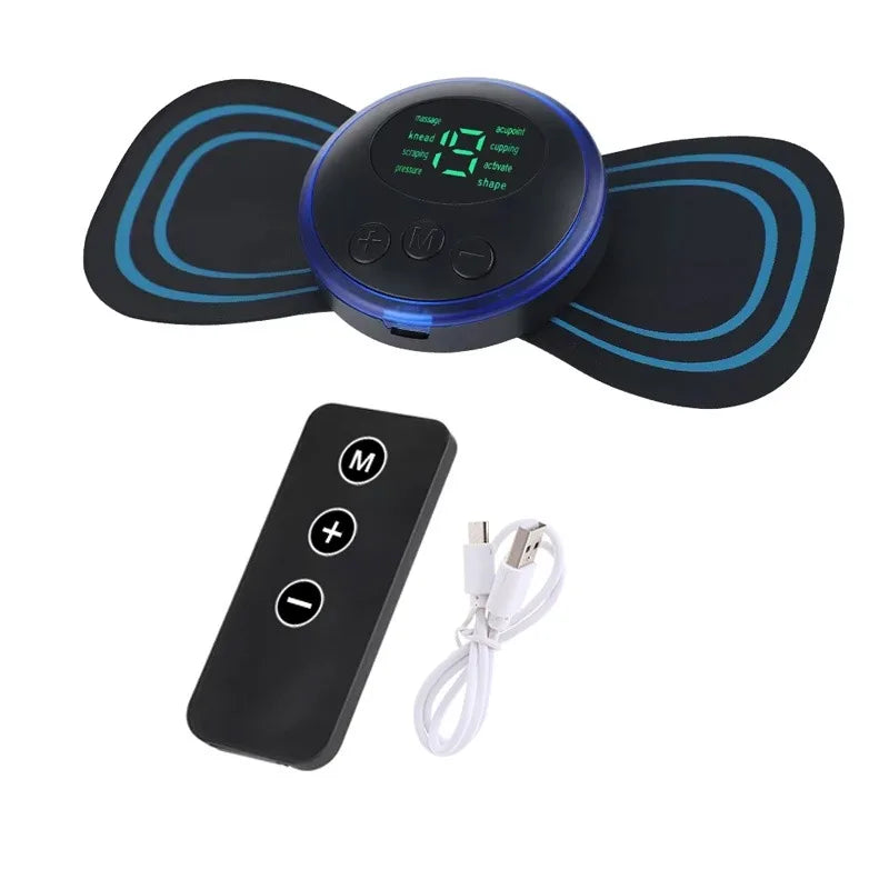 Massageador cervical EMS elétrico com calor em fundo branco