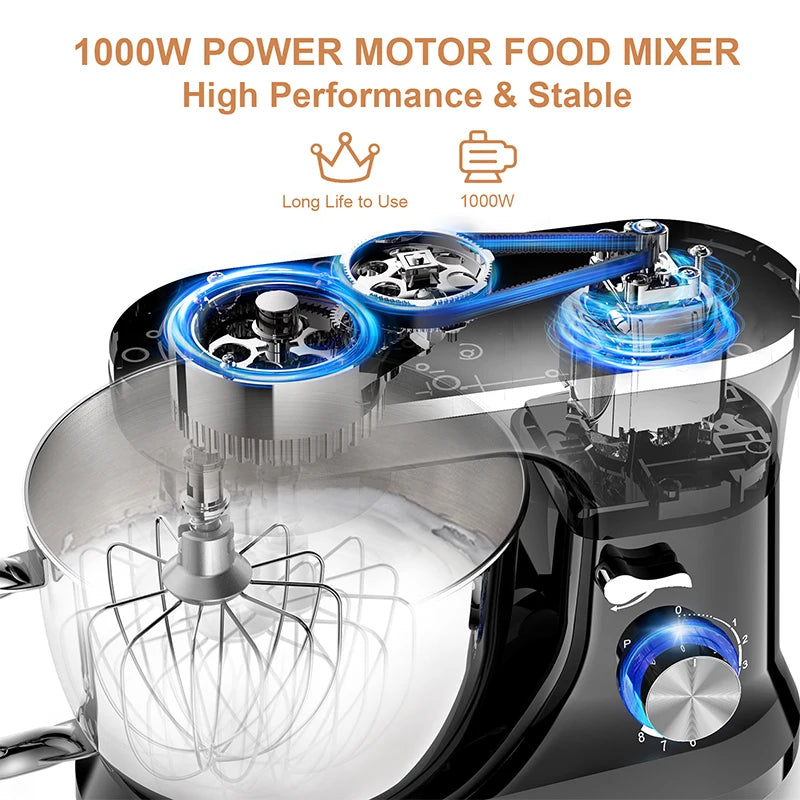 Batedeira Planetária Profissional 1000W 8 Velocidades com Tigela de 5L - Foto 18