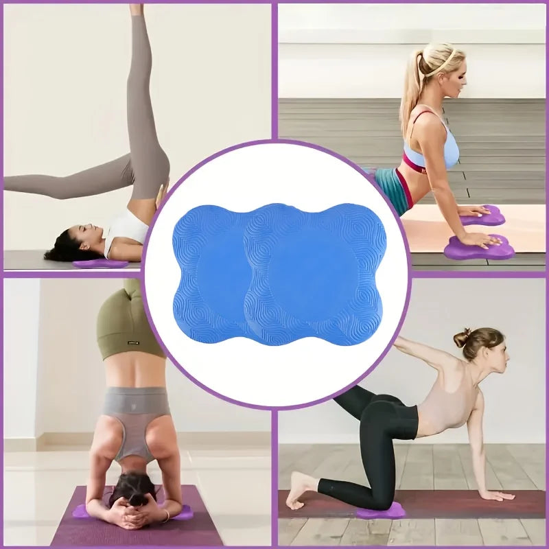 Joelheira de yoga TPE antiderrapante par em fundo branco