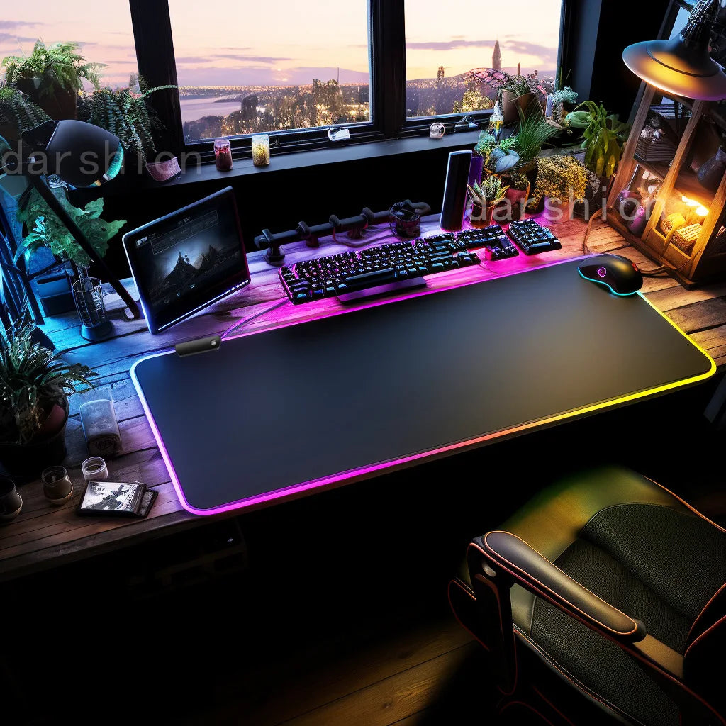 Mousepad Gamer RGB LED Grande Antiderrapante para Teclado 1
