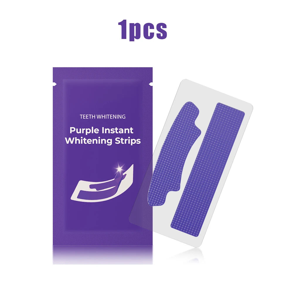 Tiras Clareadoras de Dentes Roxas, Clareamento Instantâneo sem Sensibilidade