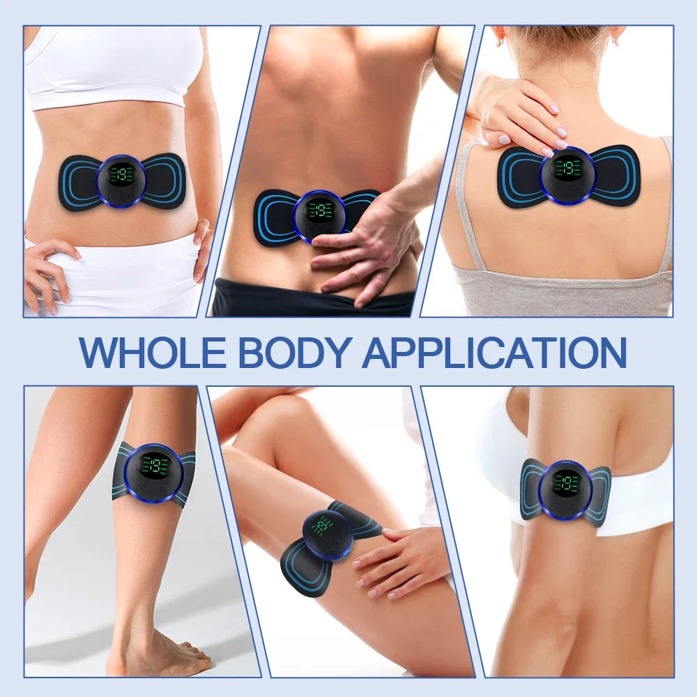 Massageador cervical EMS elétrico com calor em fundo branco
