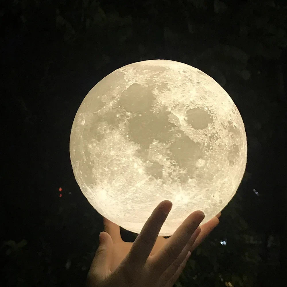Luminária Lua 3D LED 16 Cores com Controle Recarregável 1
