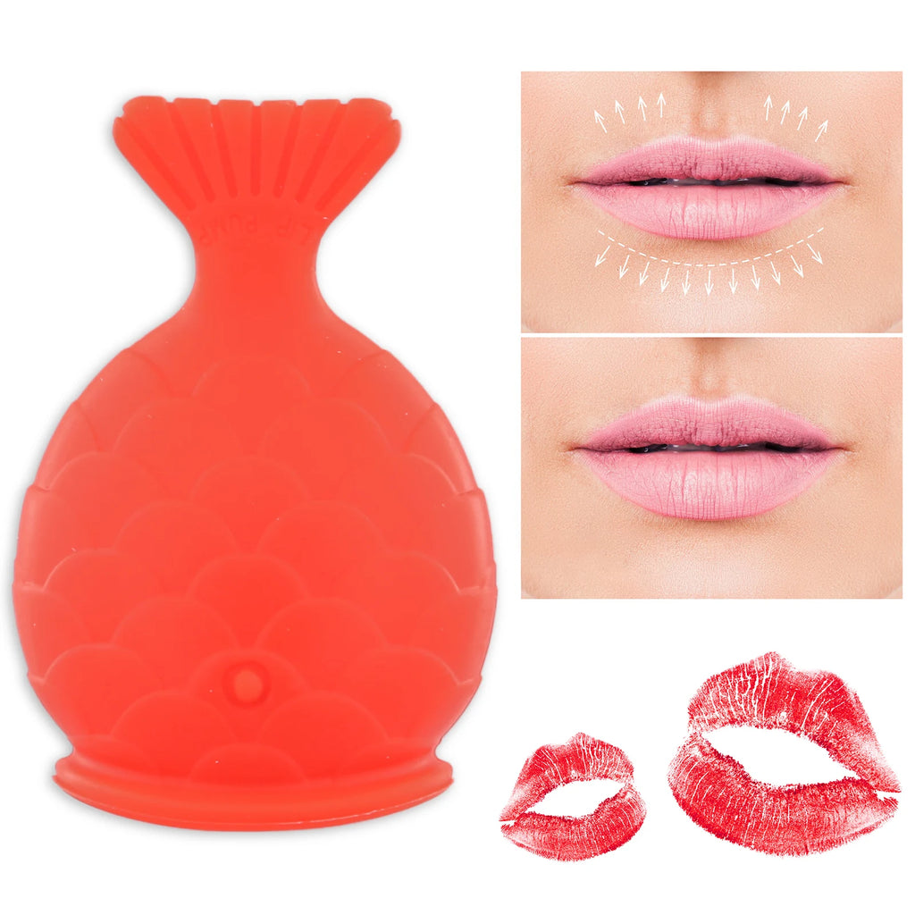 Lip plumper sucção labial de silicone para aumento de volume em fundo branco